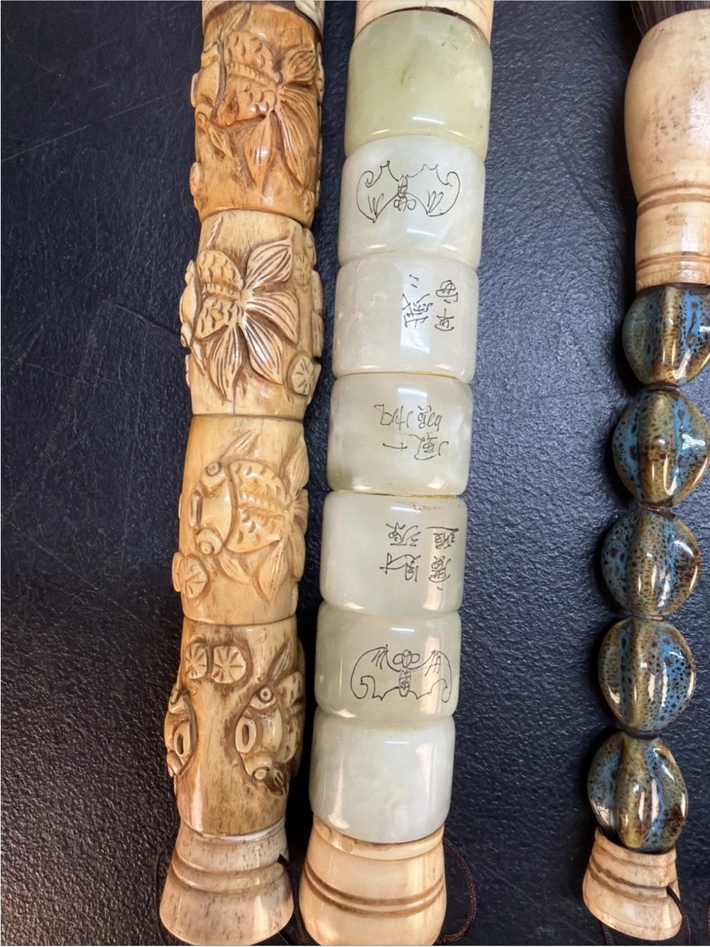 Antique GORGEOUS Asian Decorative Calligraphy Brushes - Picture 4 of 16